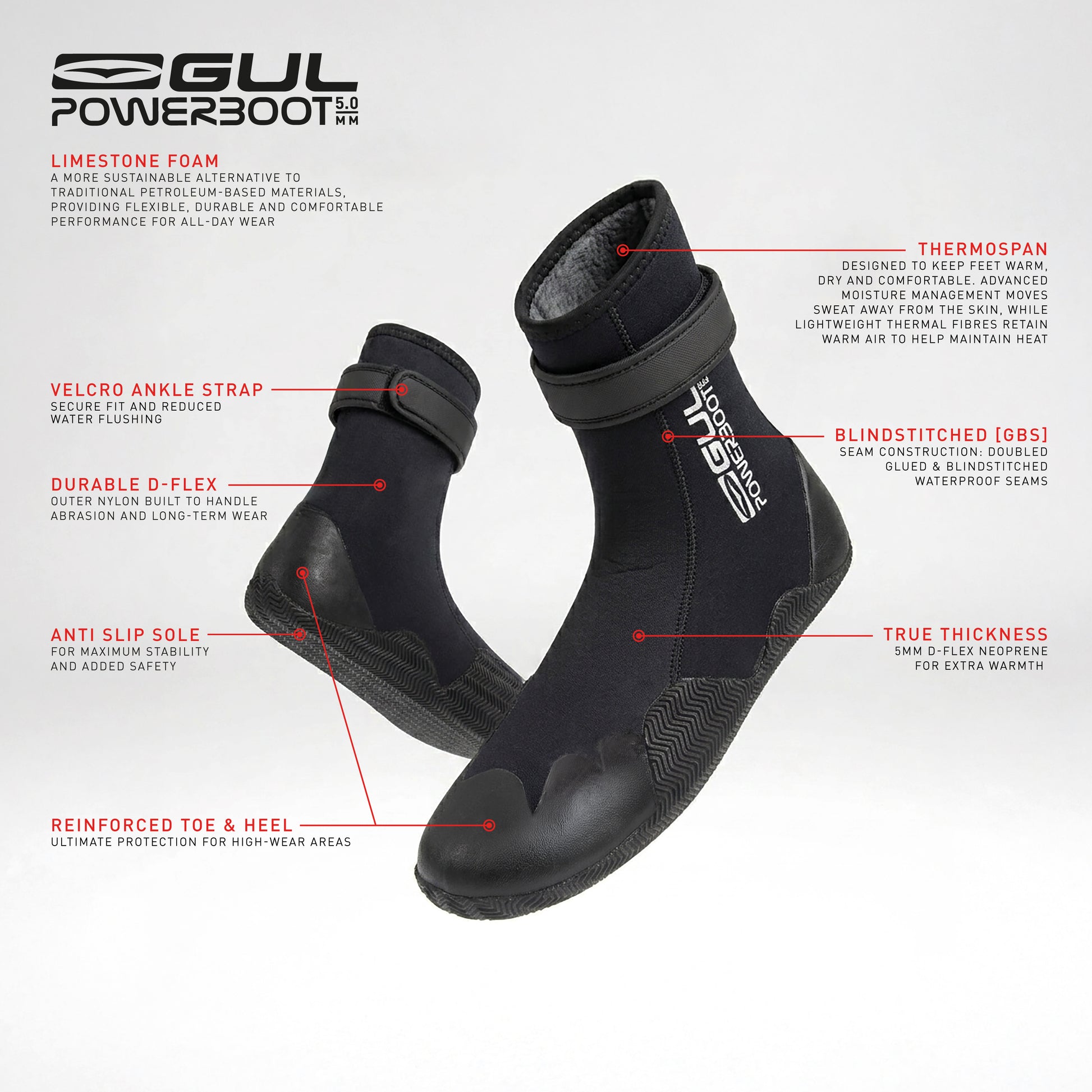 5MM POWERBOOT BLINDSTITCHED WETSUIT BOOT